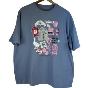 Simply Southern Graphic T-Shirt Women's XL Blue Taylor Swift Folklore Tee
